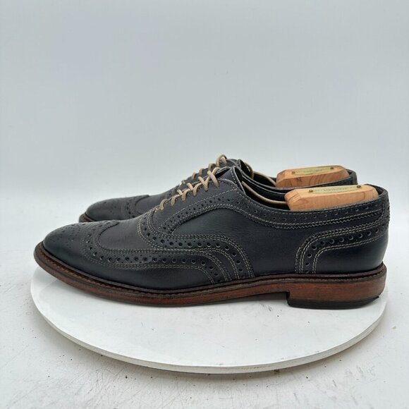 Allen Edmonds Neumok Men Size 9.5B Brown Leather Wingtip Oxford Dress Shoes - Picture 2 of 11